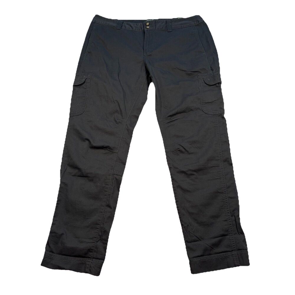 NWT Eddie Bauer Cargo Pants Textured Slim Fit Womens 16 Carbon Gray Articulated